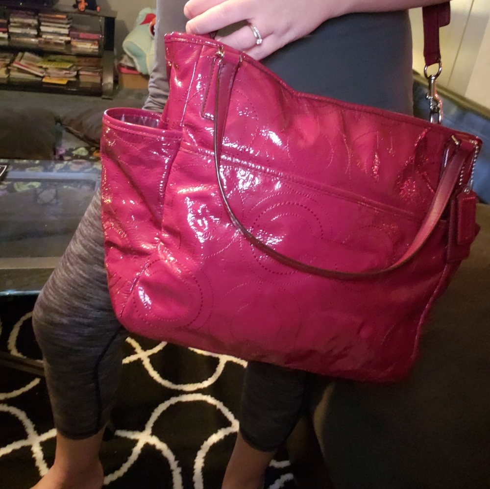 Coach Op Art Stitch Diaper bag/Multifunction Tote